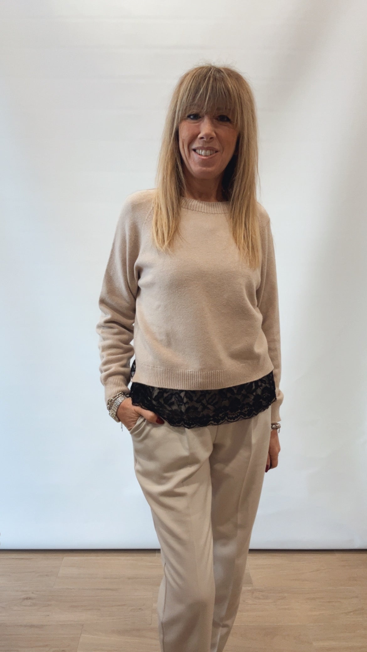 MAGLIA SPACCO E PIZZO