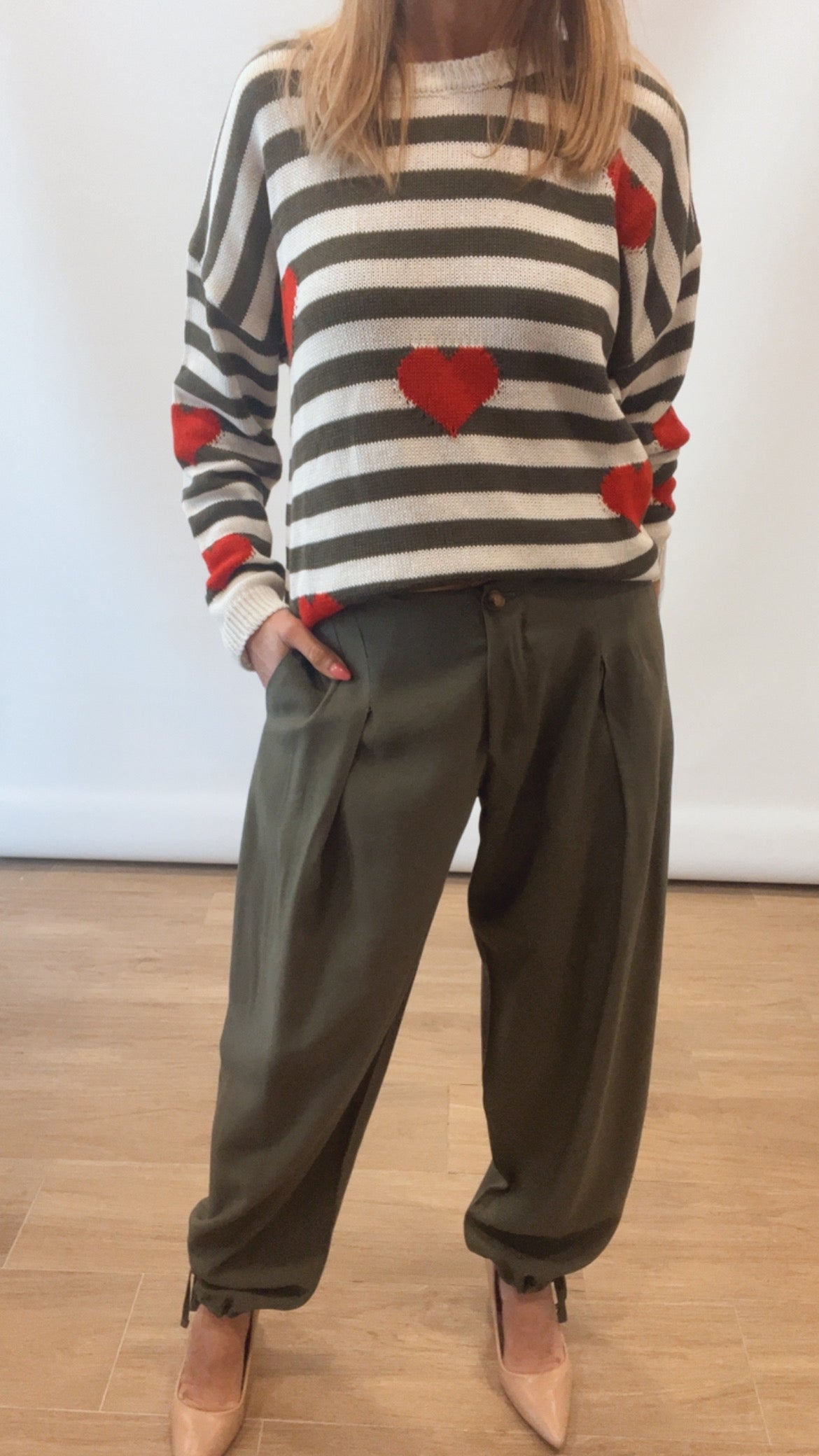 Maglia righe e cuori