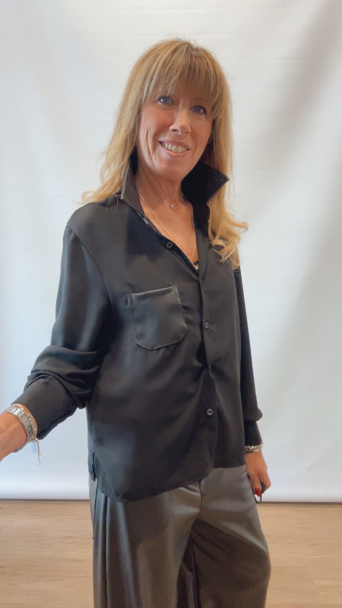 Camicia Donna eco pelle elegante