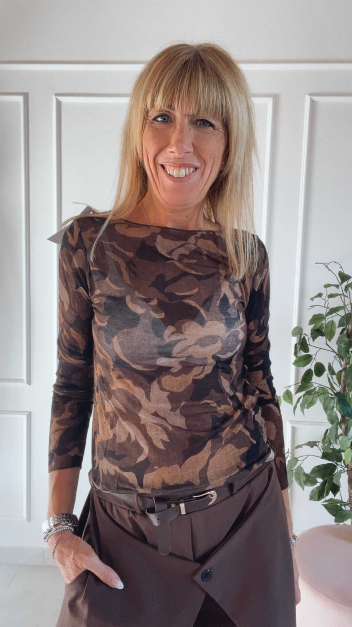 Maglia cashmere Flowers