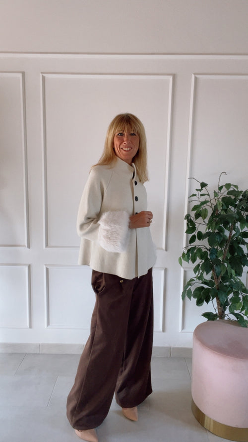 Giacca Aspen con polsini ecopelliccia