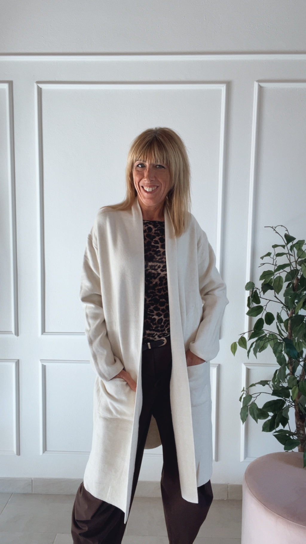 Cardigan Copenaghen- marrone e panna