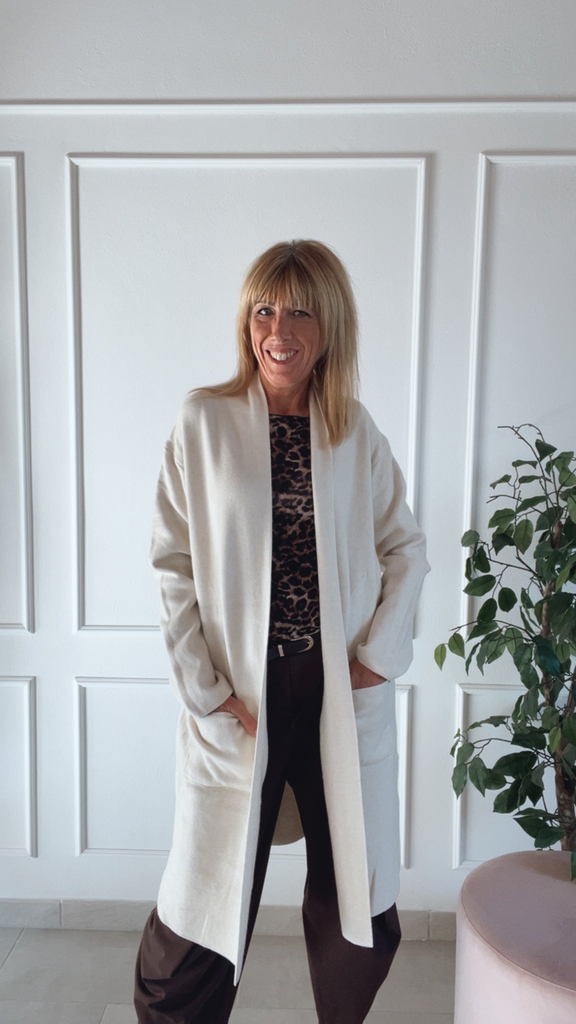 Cardigan Copenaghen- marrone e panna