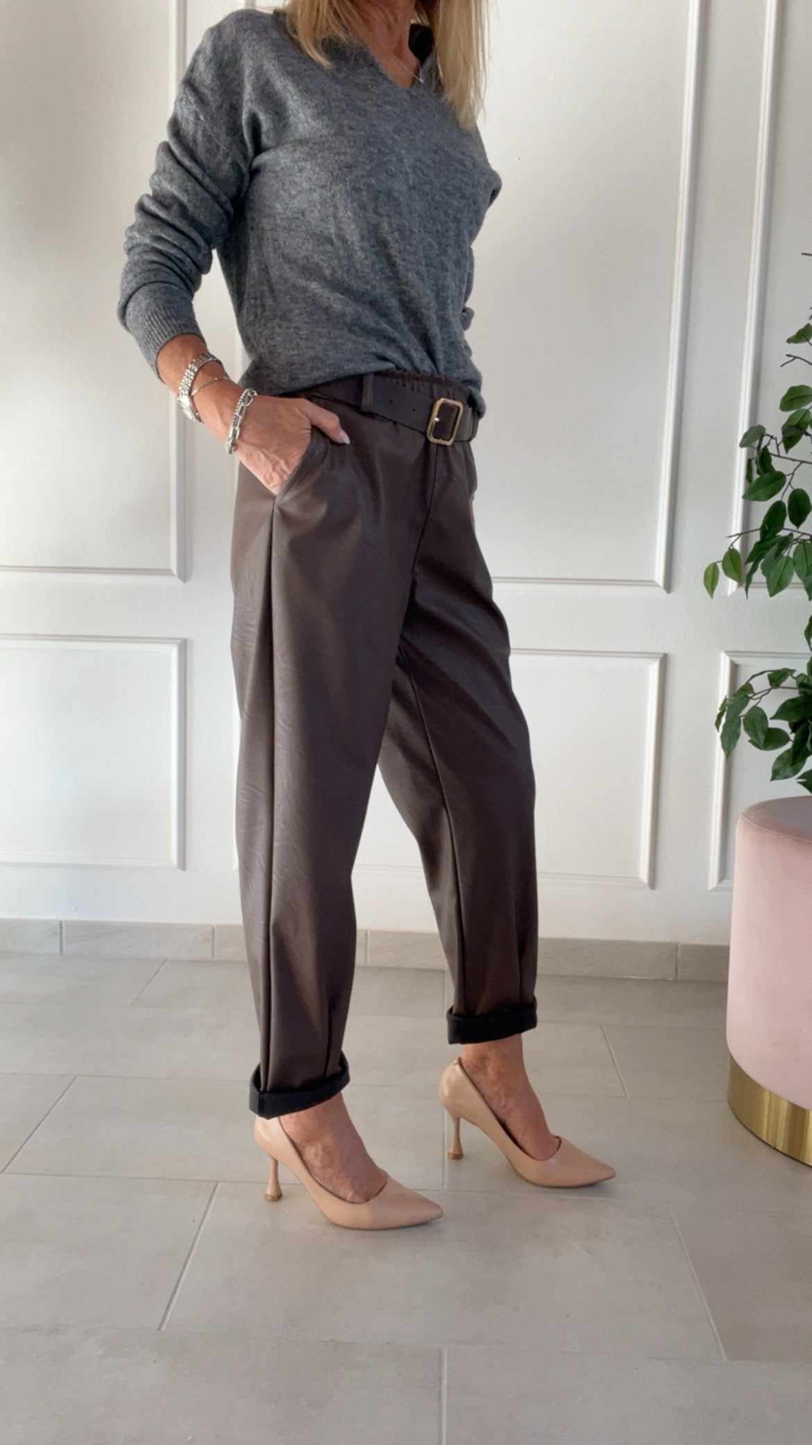 Pantalone Madrid ecopelle