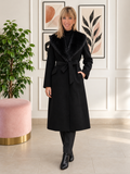 Cappotto lungo con con collo in ecopelliccia removibile