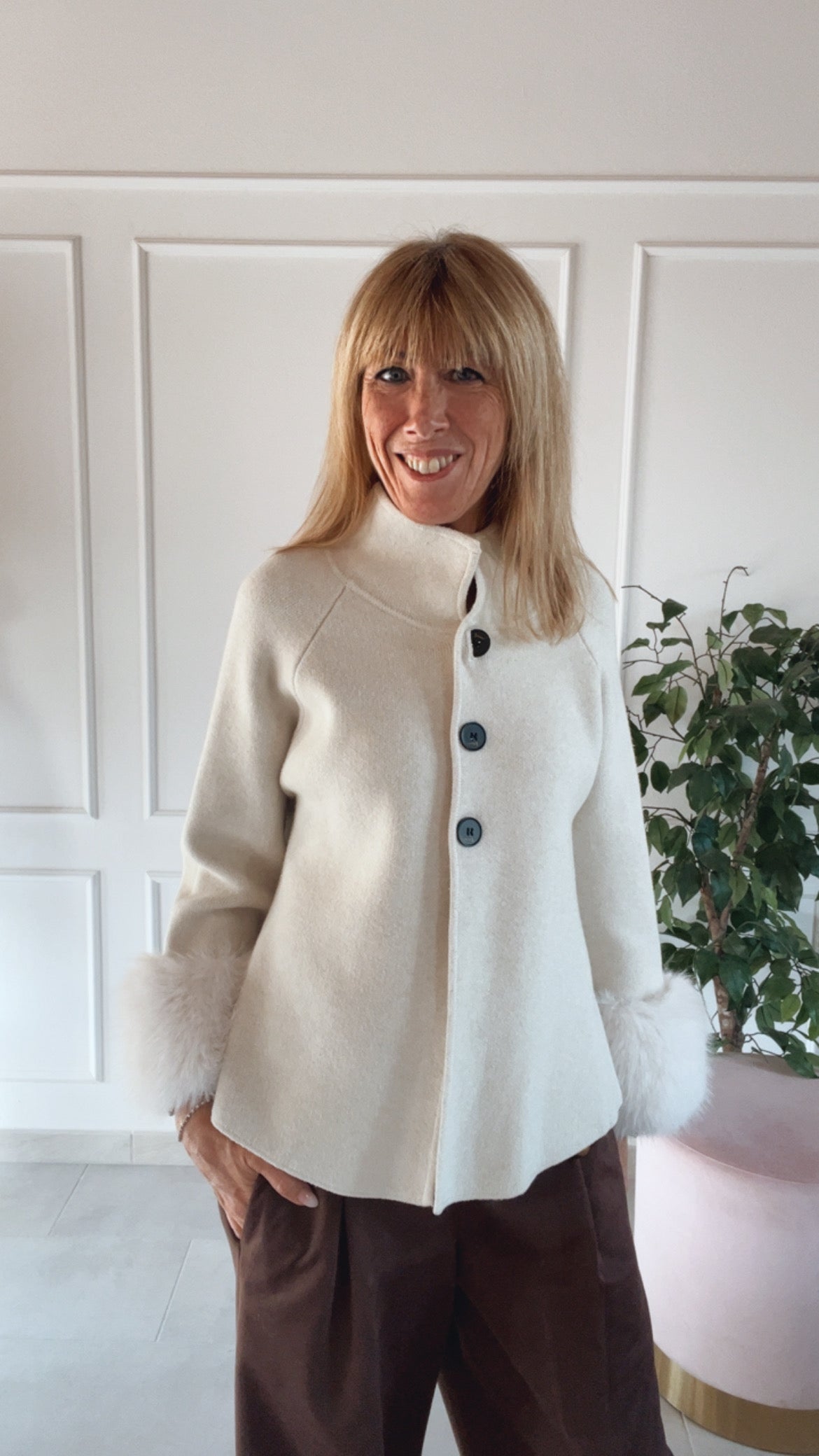 Giacca Aspen con polsini ecopelliccia