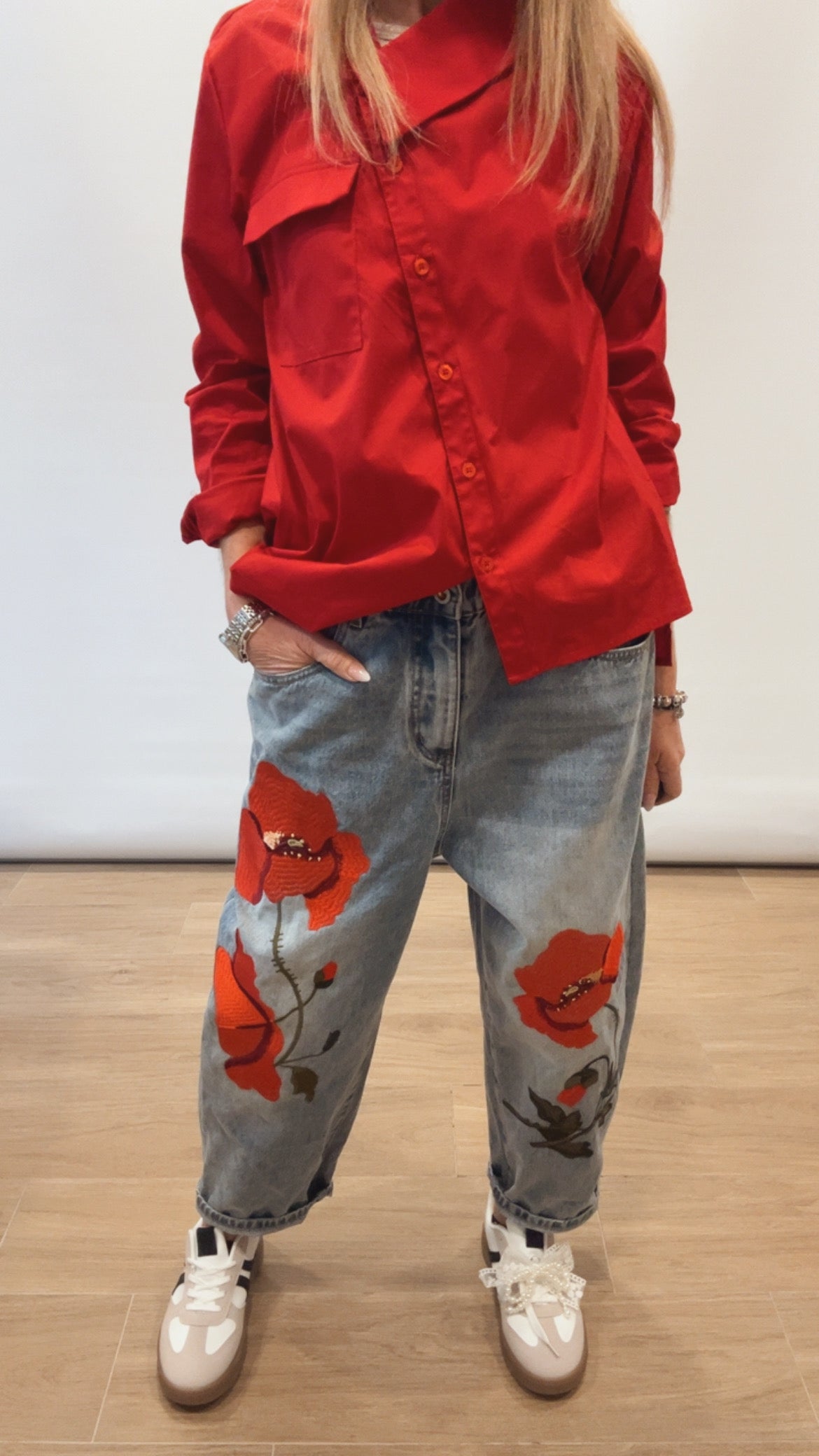 Jeans  papavero over