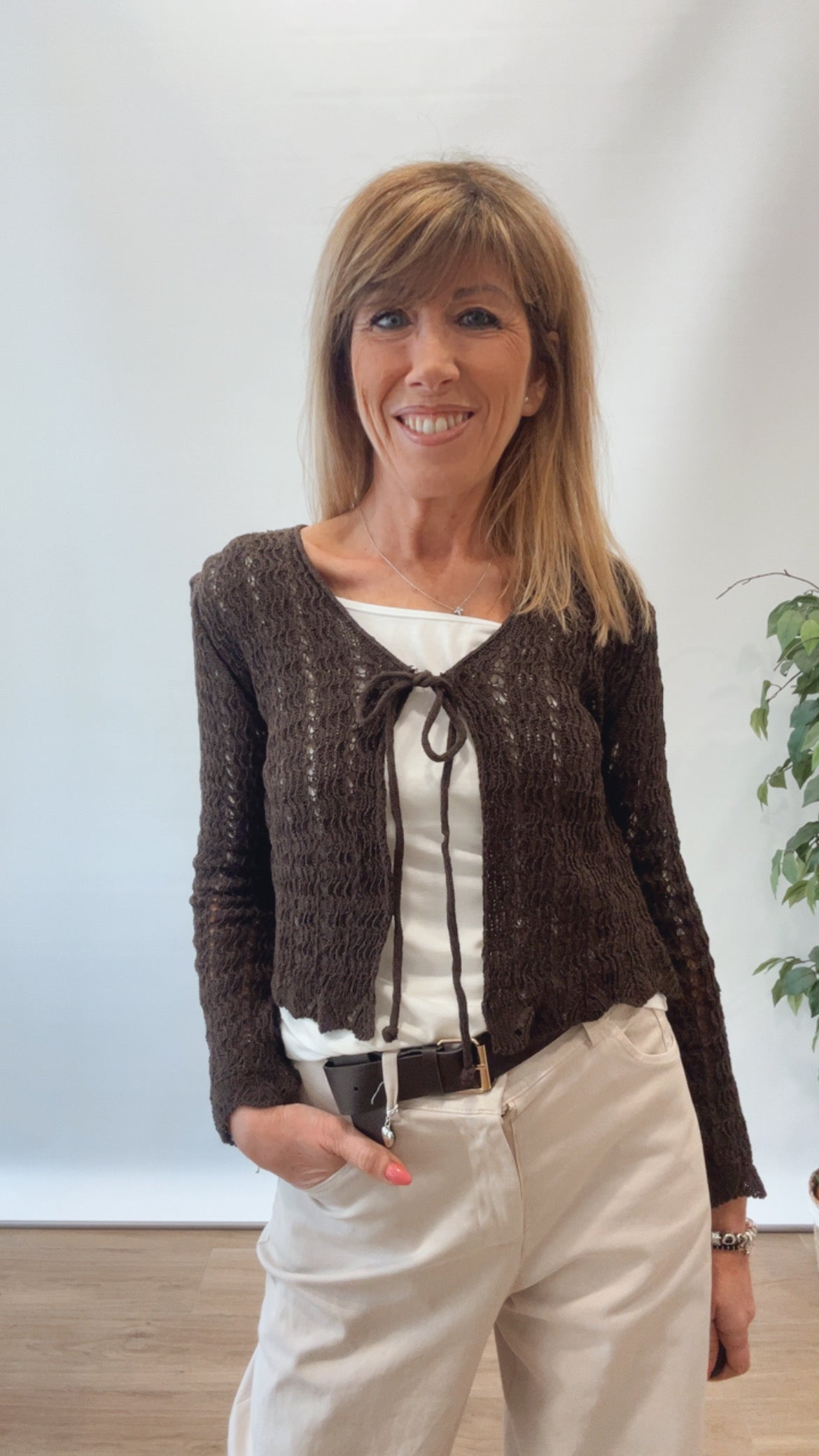 CARDIGAN CROP TRAFORATO