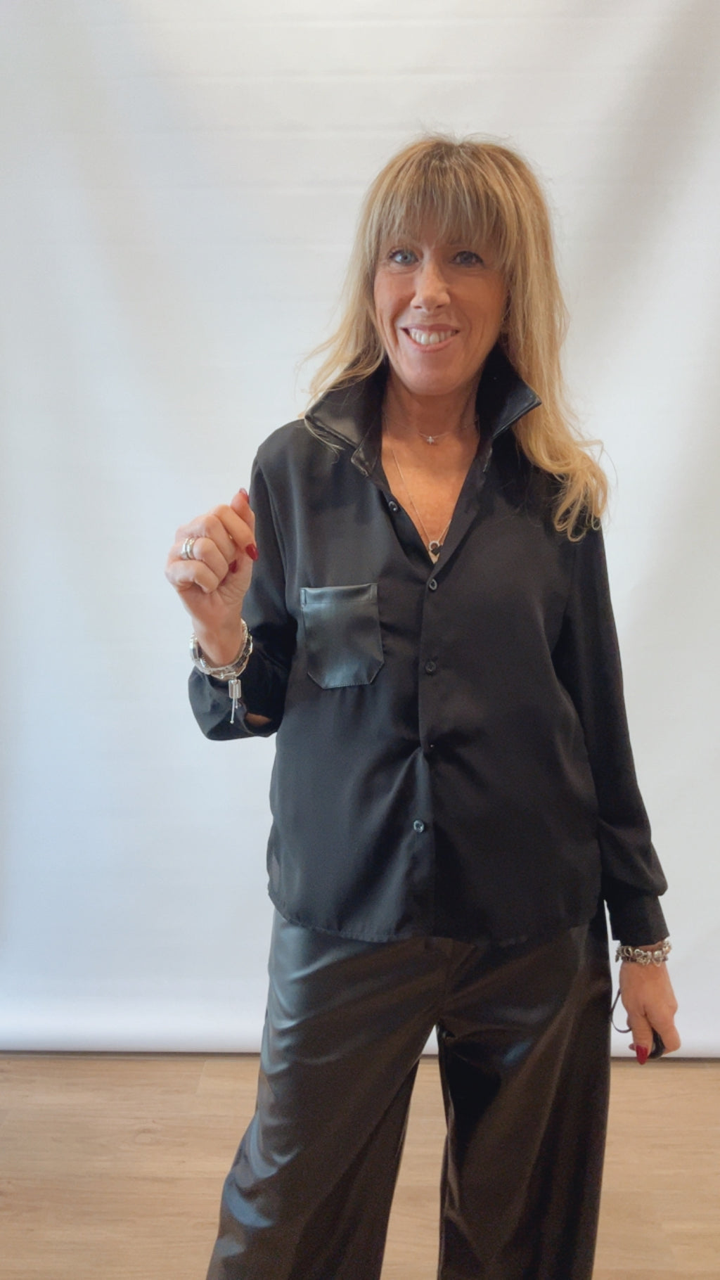 Camicia Donna eco pelle elegante