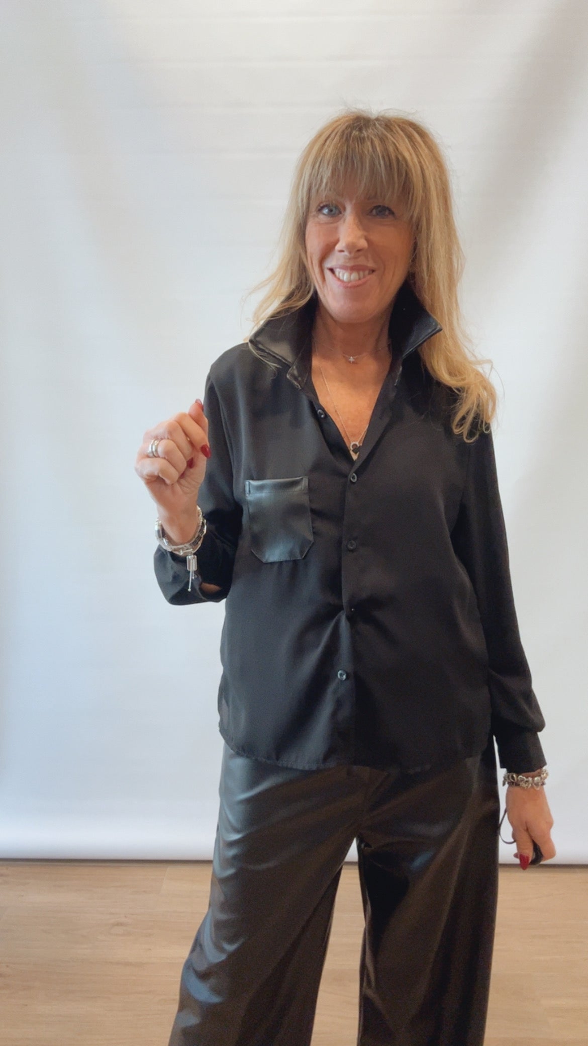 Camicia Donna eco pelle elegante