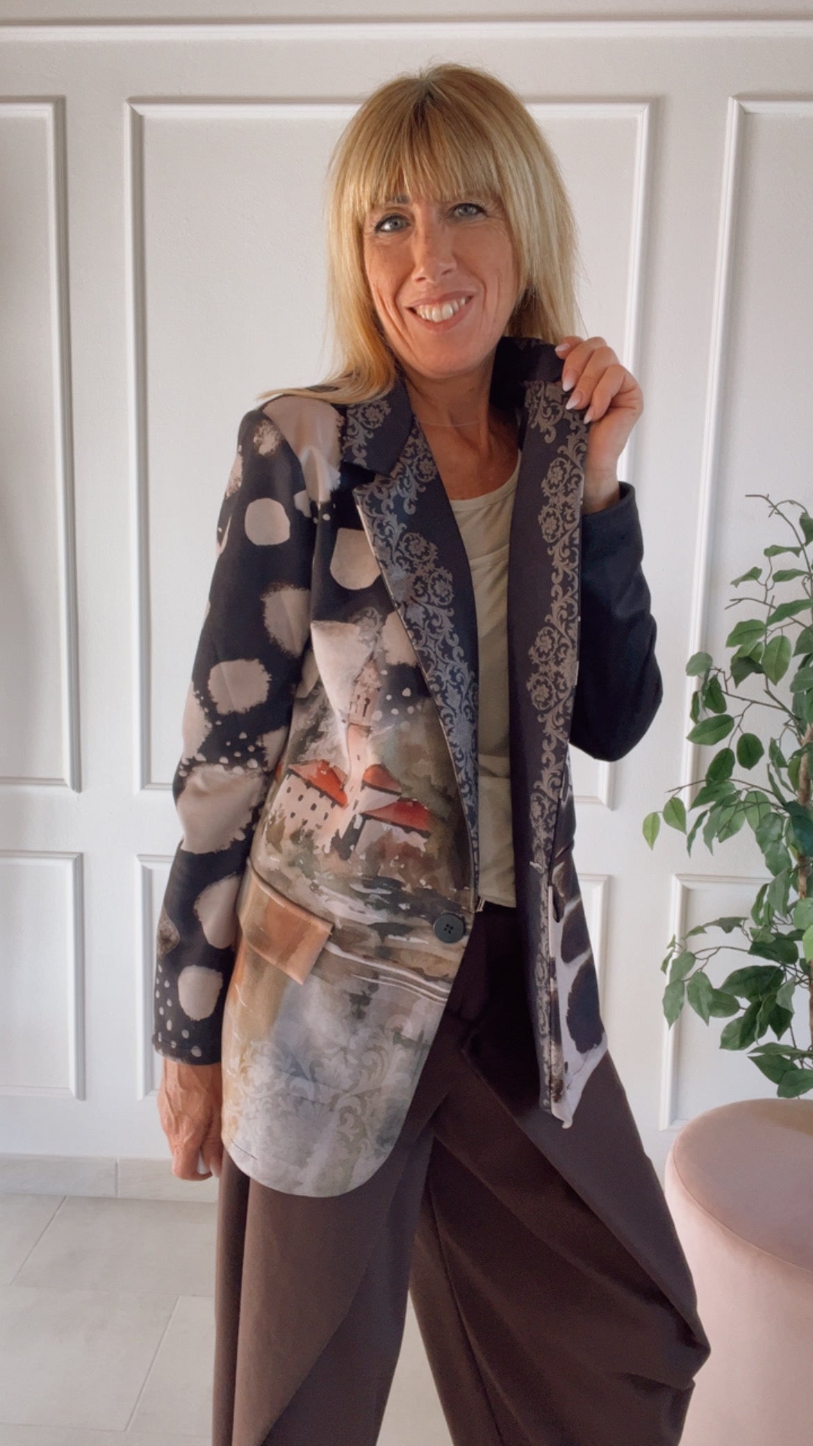 Giacca Firenze oversize stampa artistica
