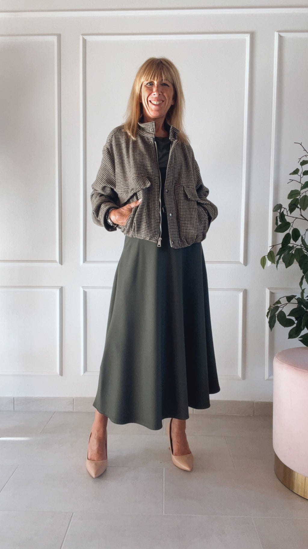 Giacca London – Giacca corta pied-de-poule donna