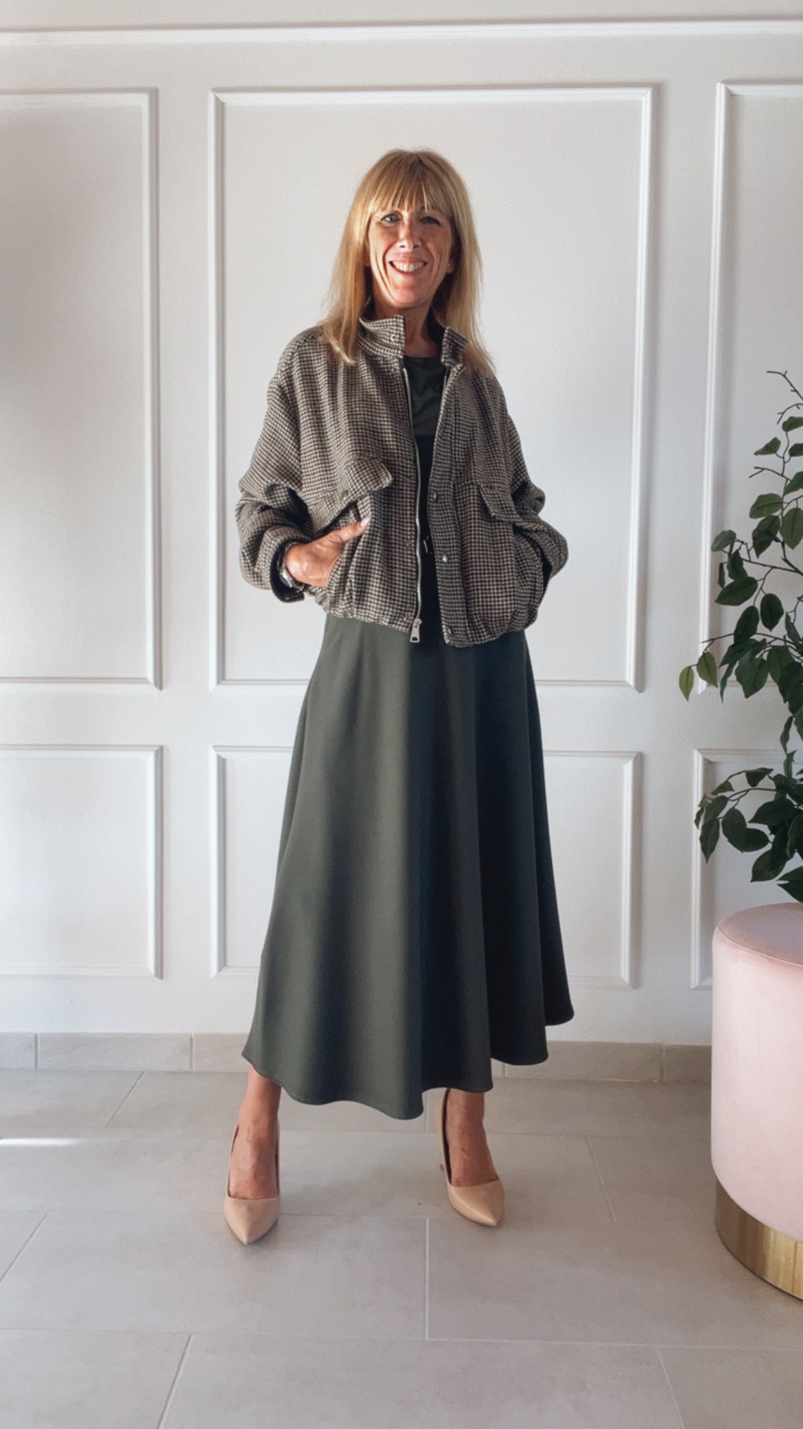 Giacca London – Giacca corta pied-de-poule donna