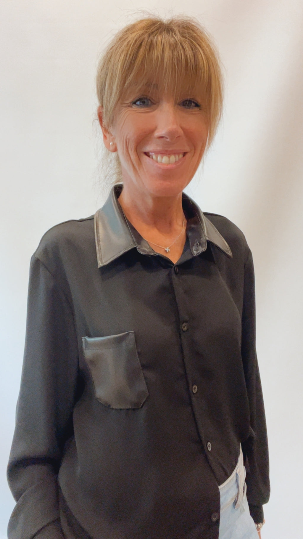 Camicia Donna eco pelle elegante