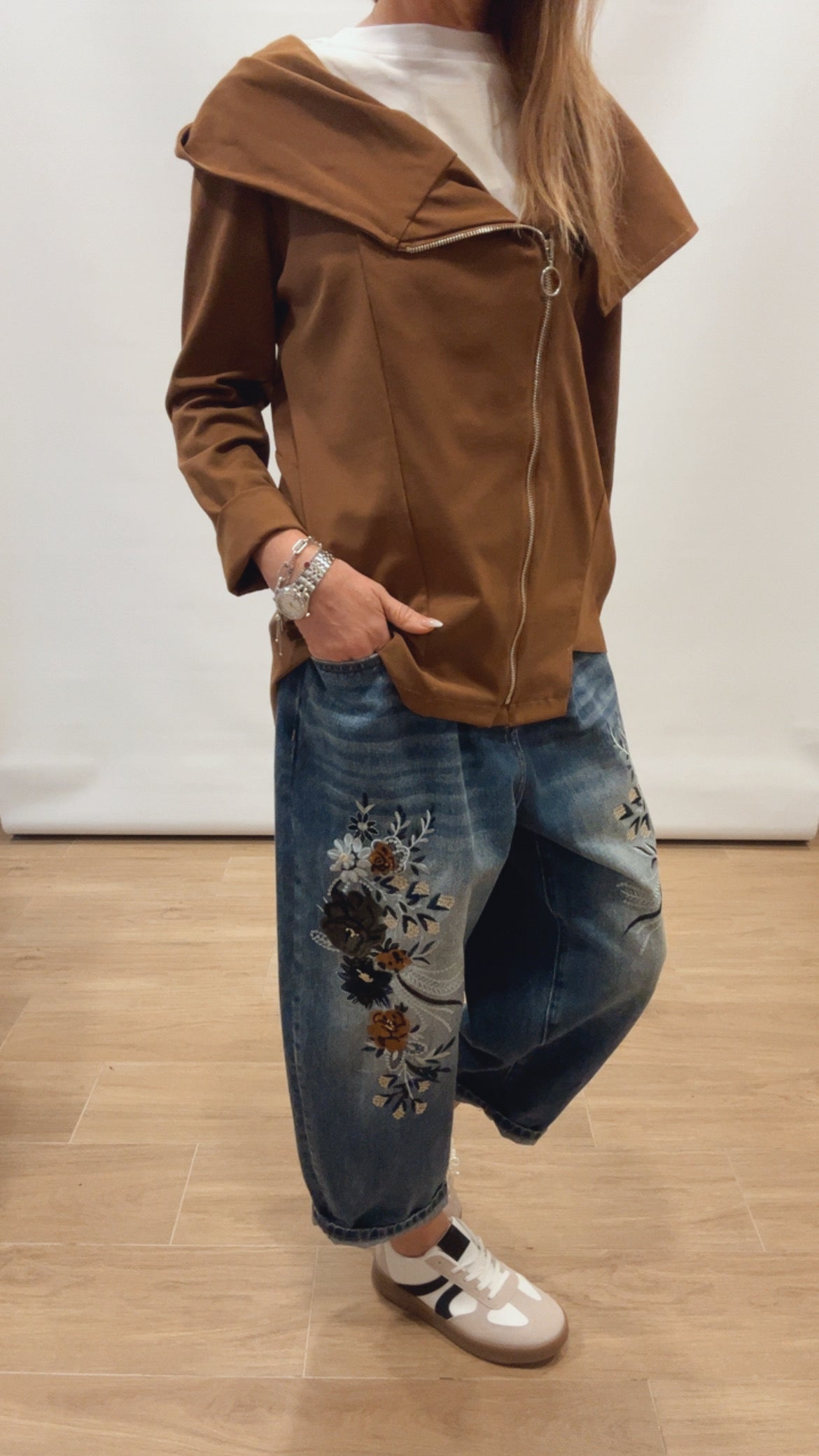 Giacca zip con cappuccio