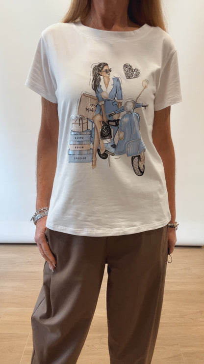 T-shirt woman vespa