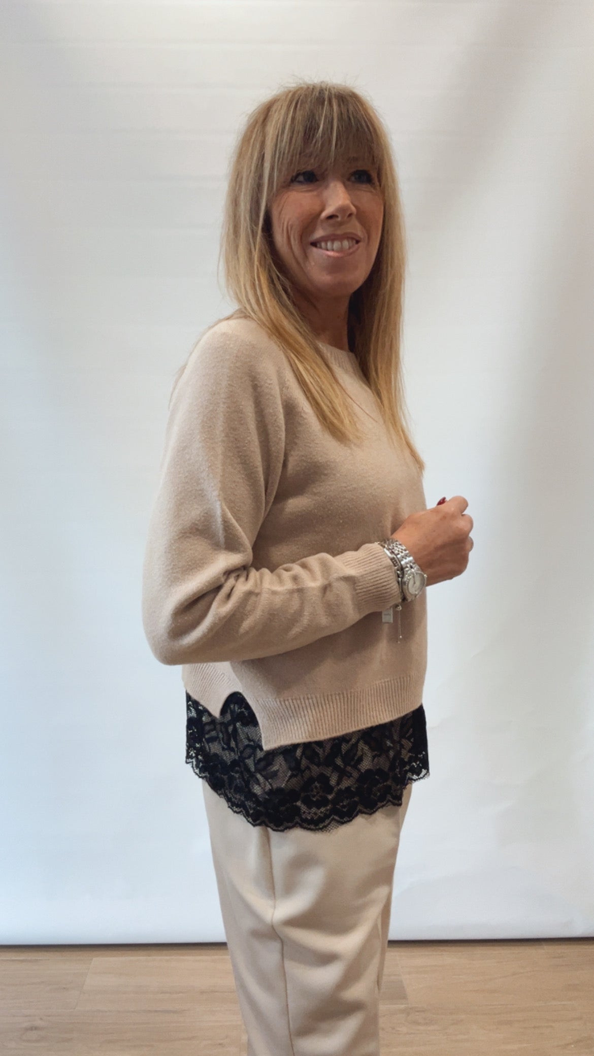 MAGLIA SPACCO E PIZZO