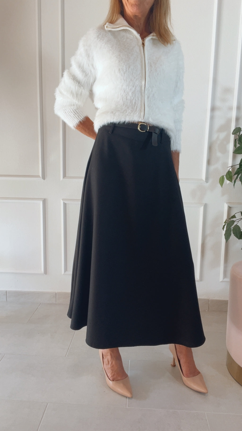 CARDIGAN ALASKA – BIANCO CON ZIP DOPPIO CURSORE
