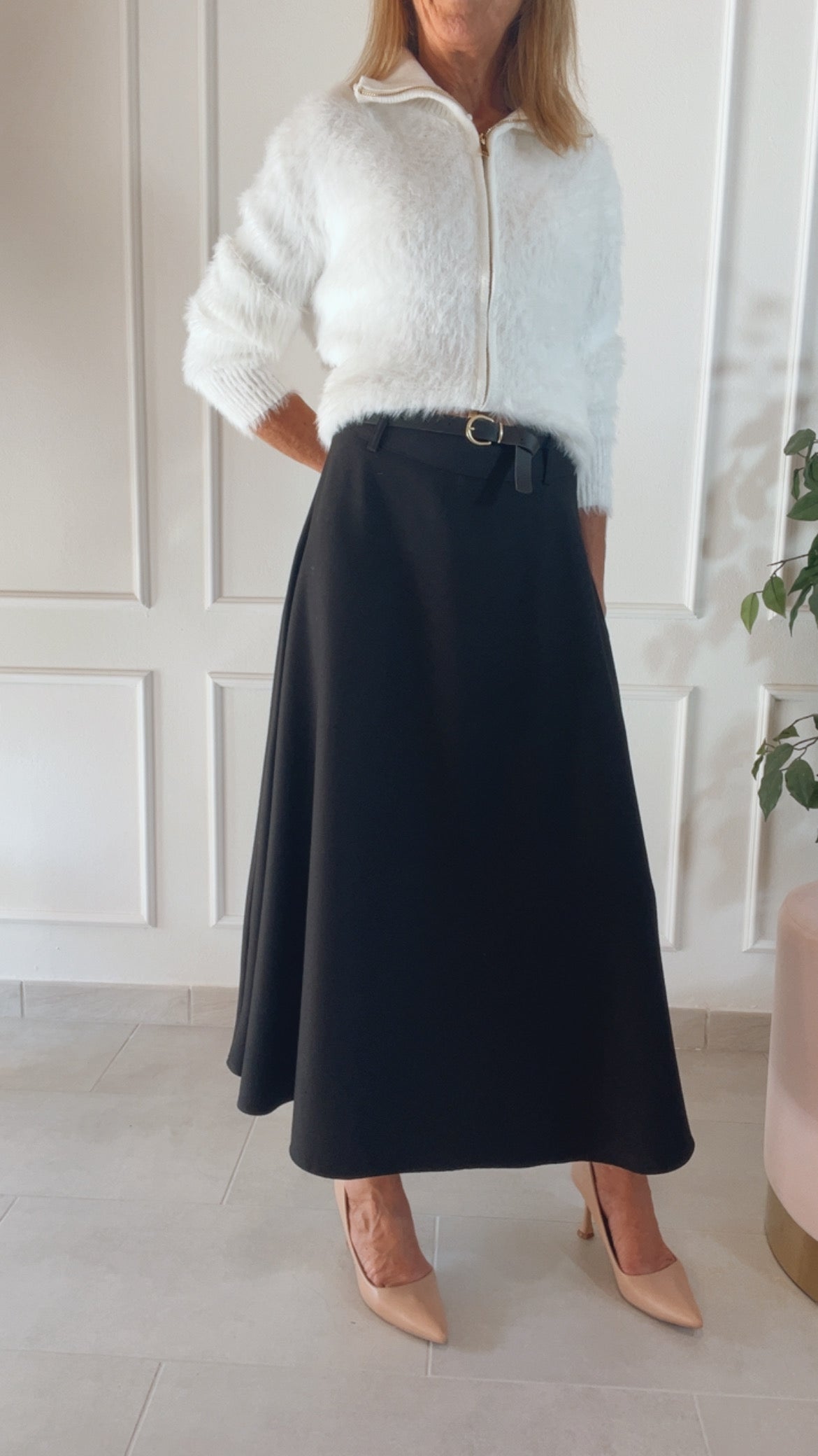 CARDIGAN ALASKA – BIANCO CON ZIP DOPPIO CURSORE