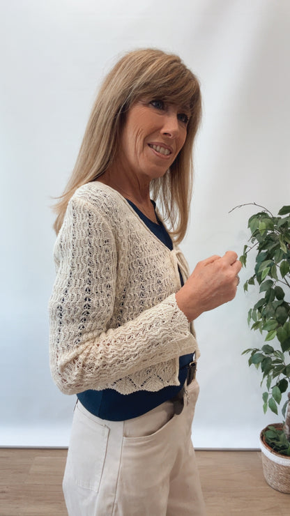 CARDIGAN CROP TRAFORATO