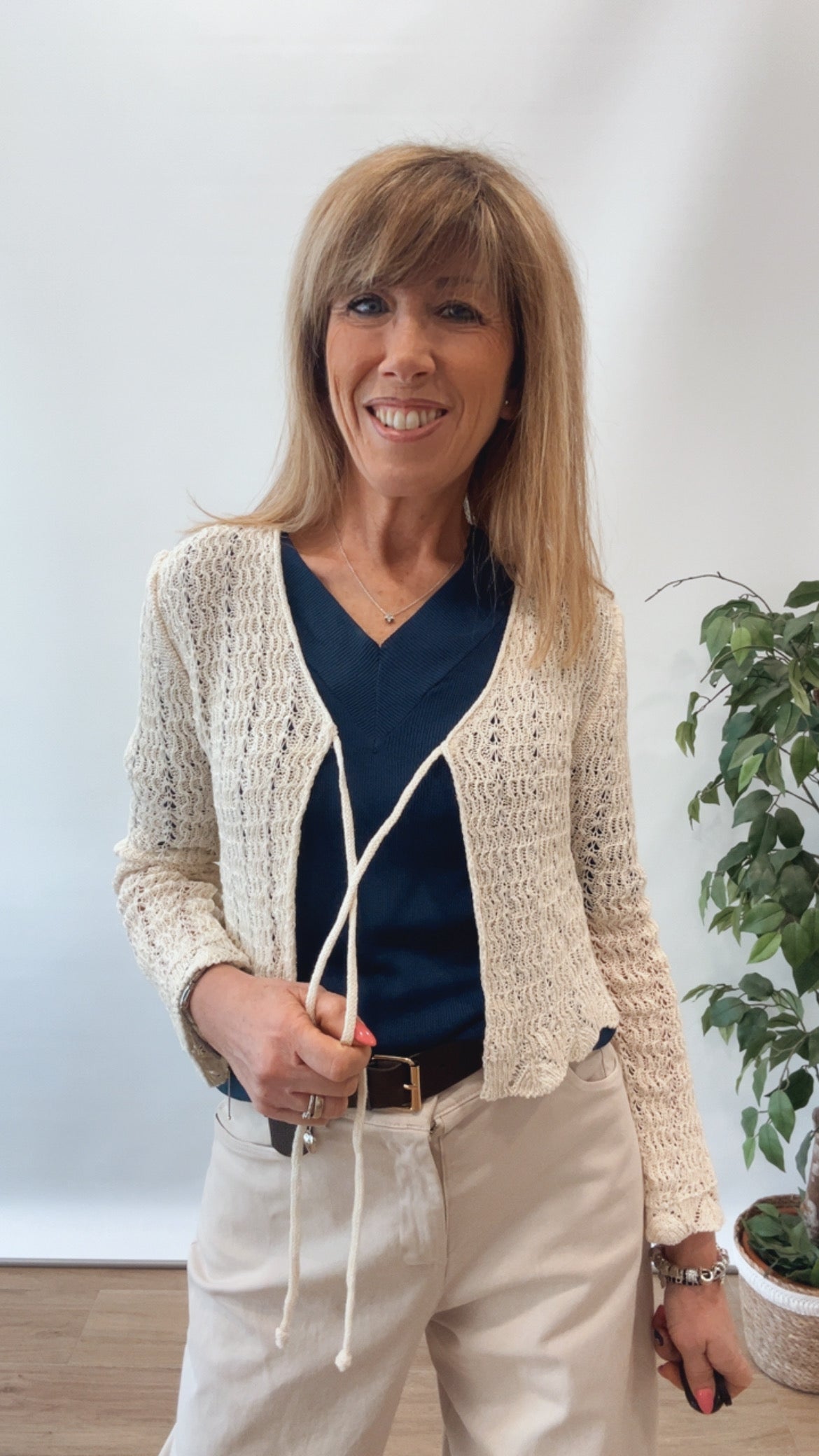 CARDIGAN CROP TRAFORATO