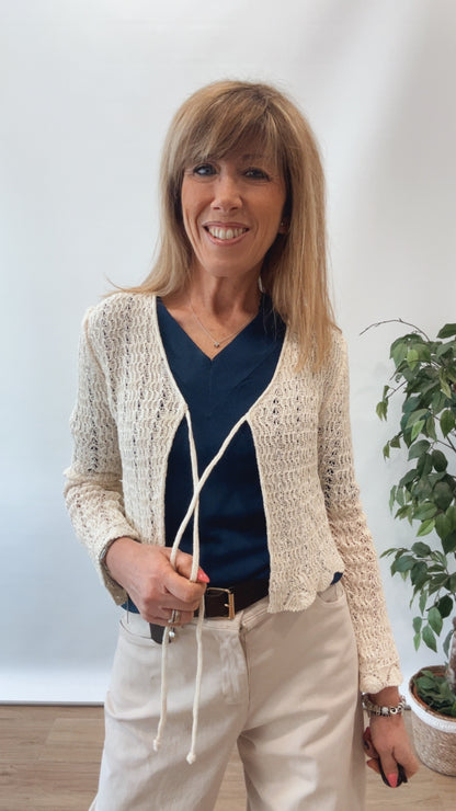 CARDIGAN CROP TRAFORATO