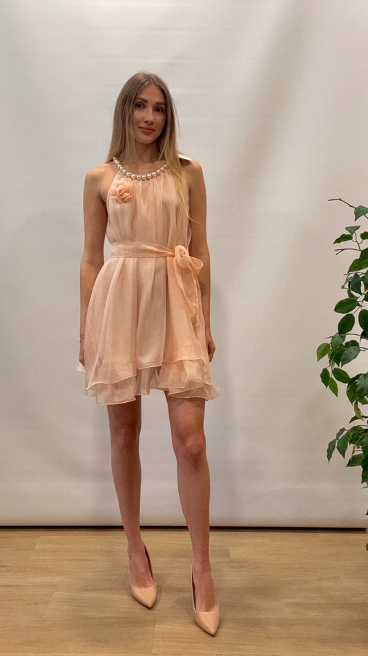 Vestito chiffon perle