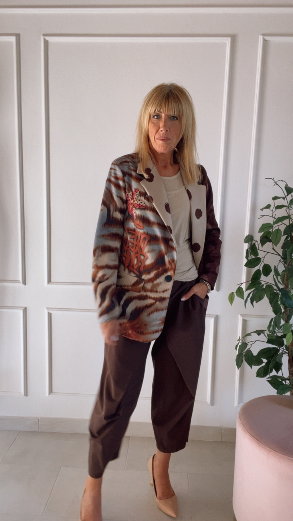 Giacca Nairobi oversize stampa animalier
