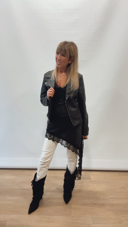 Sottoveste pizzo asimmetrico