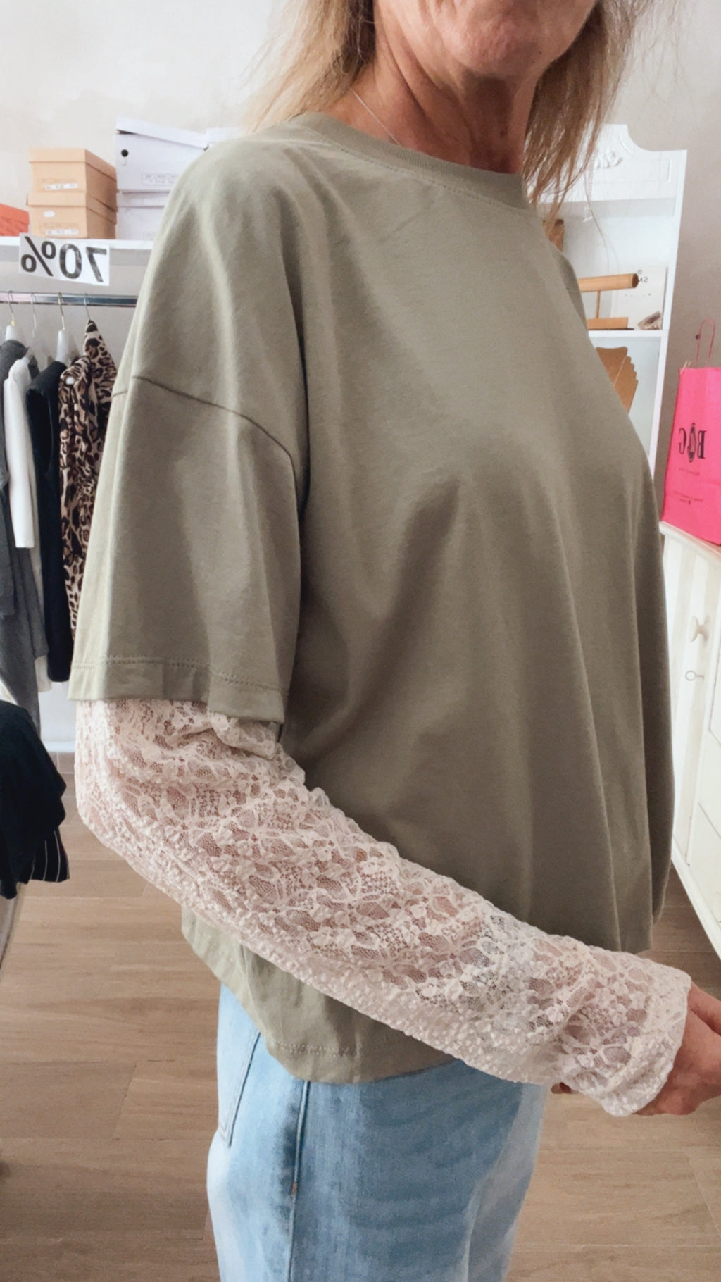 T- shirt maniche pizzo