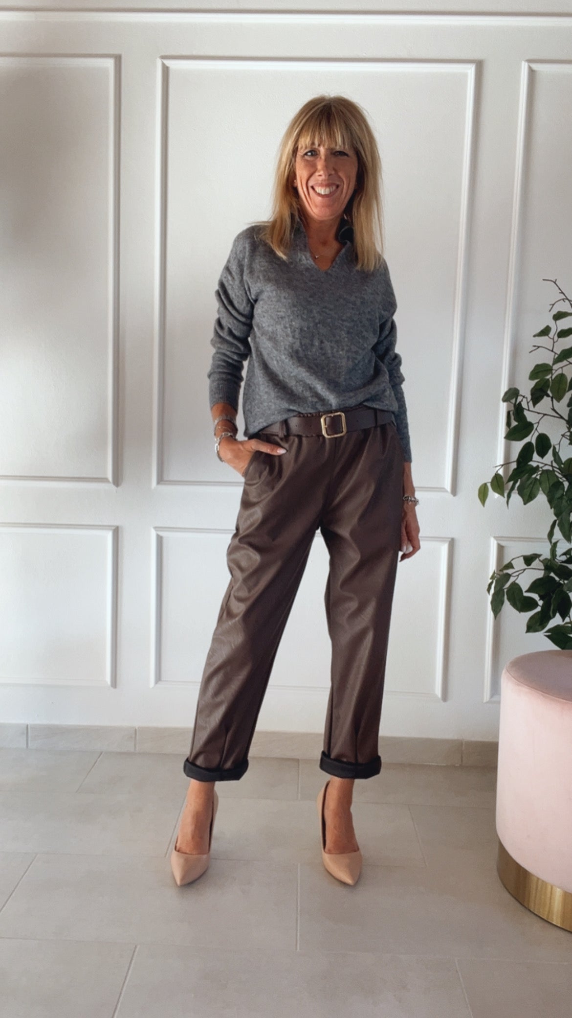 Pantalone Madrid ecopelle