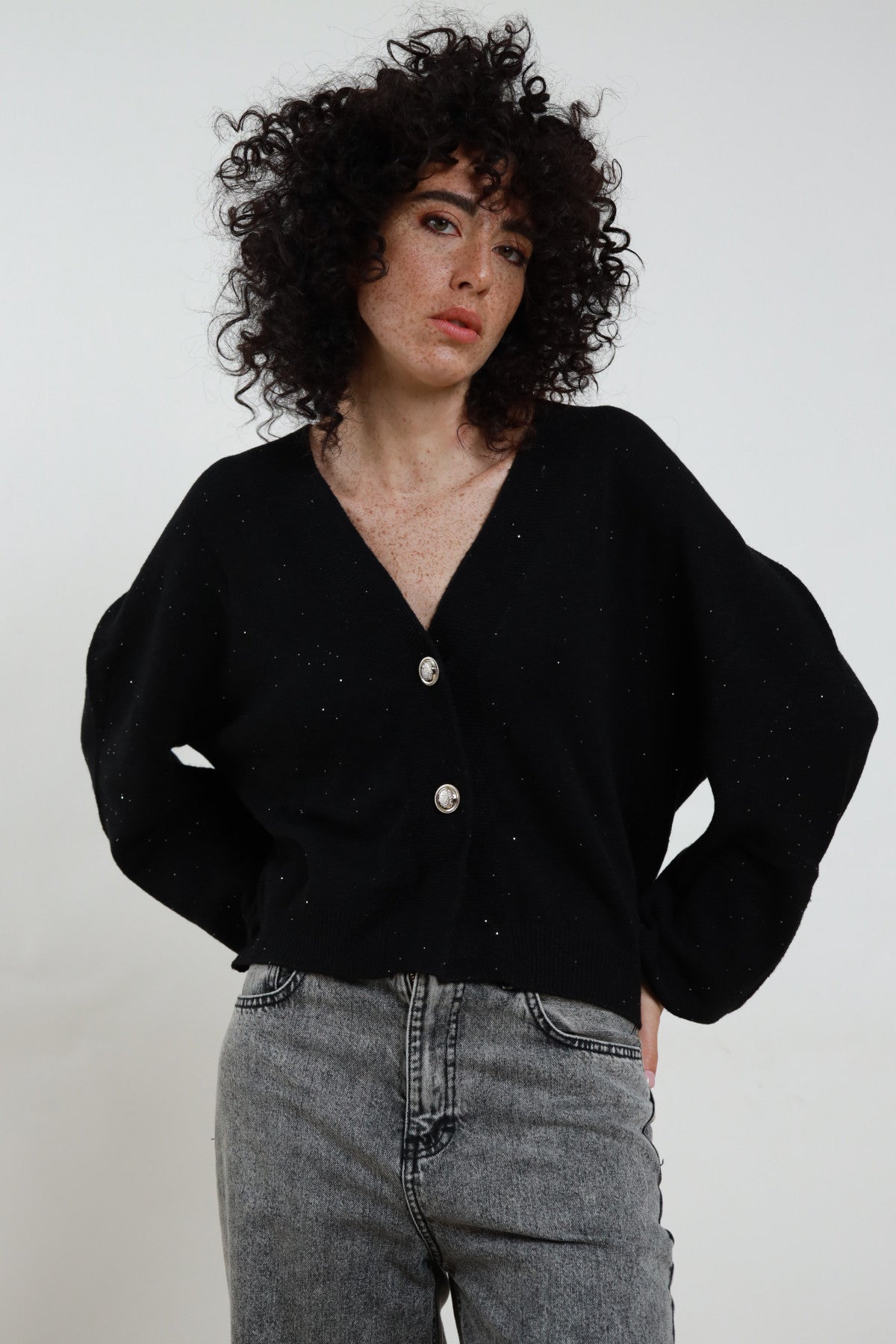 CARDIGAN CROP MICRO PAILLETTES