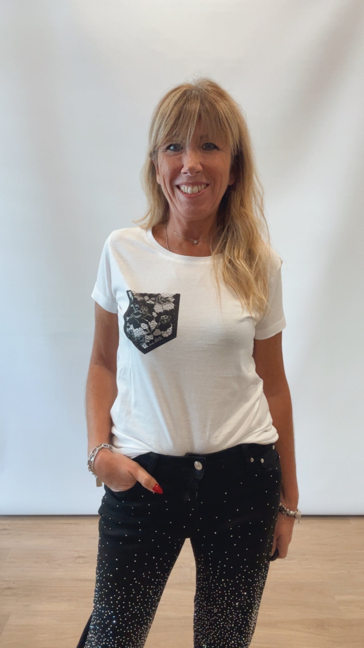 T- shirt tasca pizzo