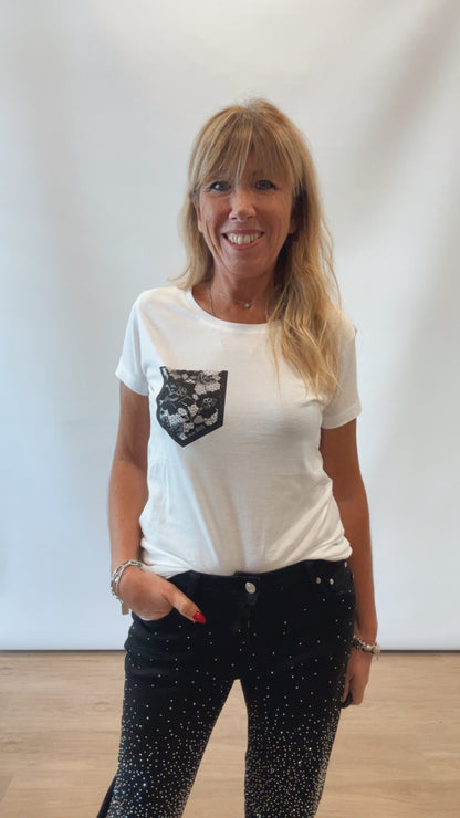 T- shirt tasca pizzo