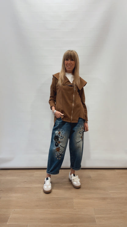 Giacca zip con cappuccio
