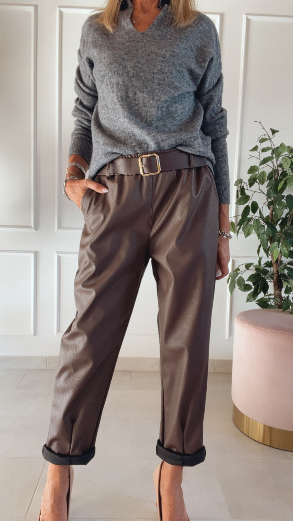 Pantalone Madrid ecopelle