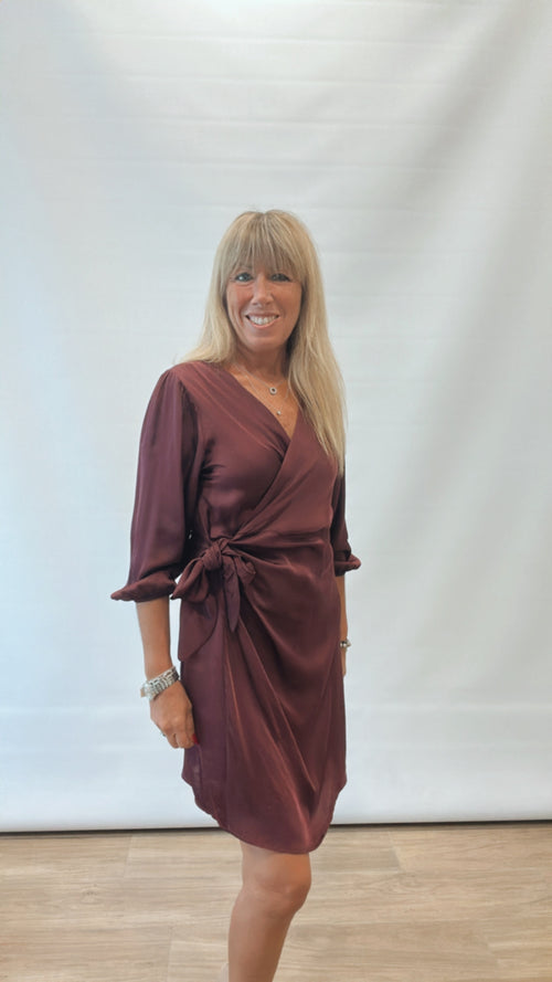 Abito Donna Portafoglio con Allacciatura Fianco - Manica 3/4 Viscosa