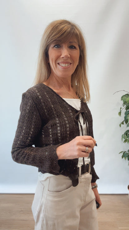 CARDIGAN CROP TRAFORATO