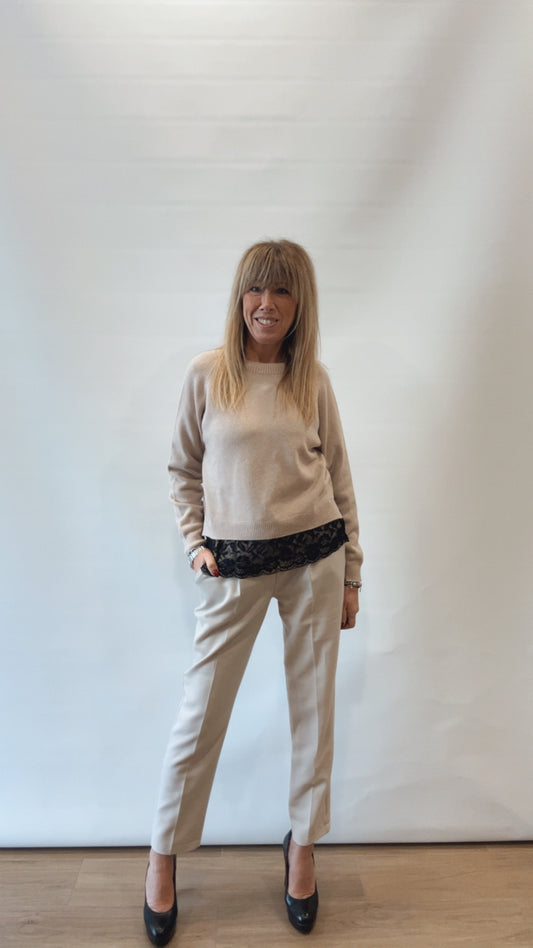 MAGLIA SPACCO E PIZZO