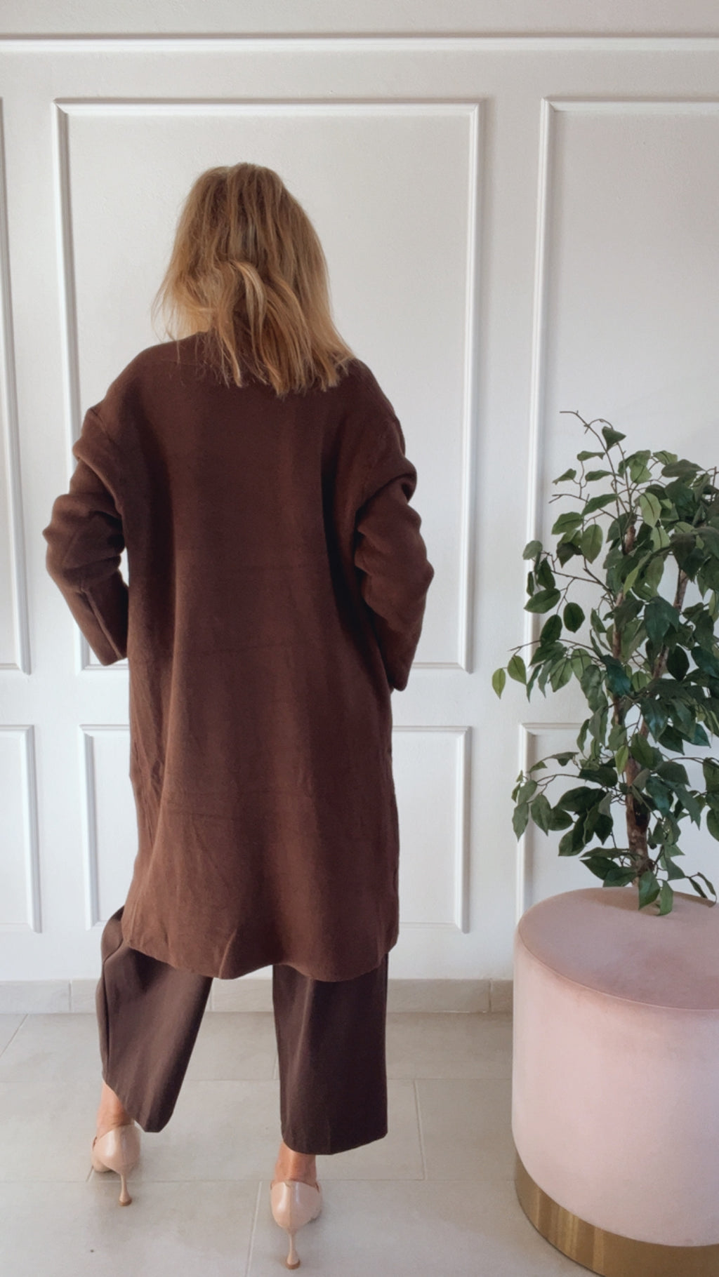 Cardigan Copenaghen- marrone e panna