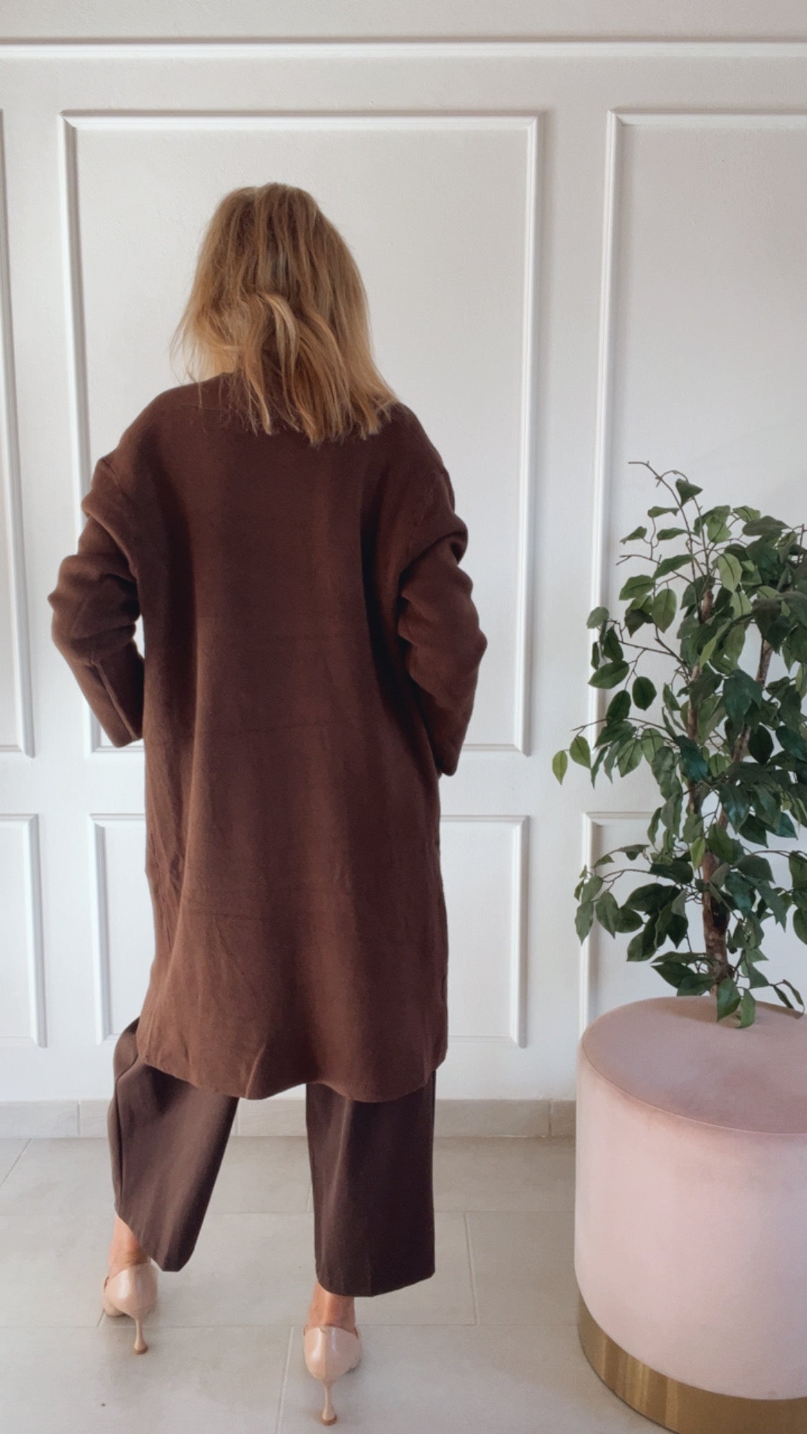 Cardigan Copenaghen- marrone e panna