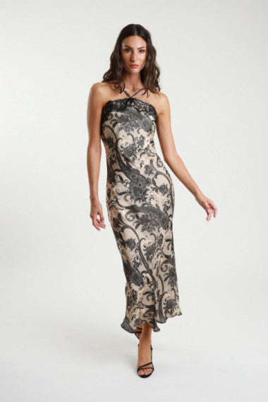 Abito damascato pizzo