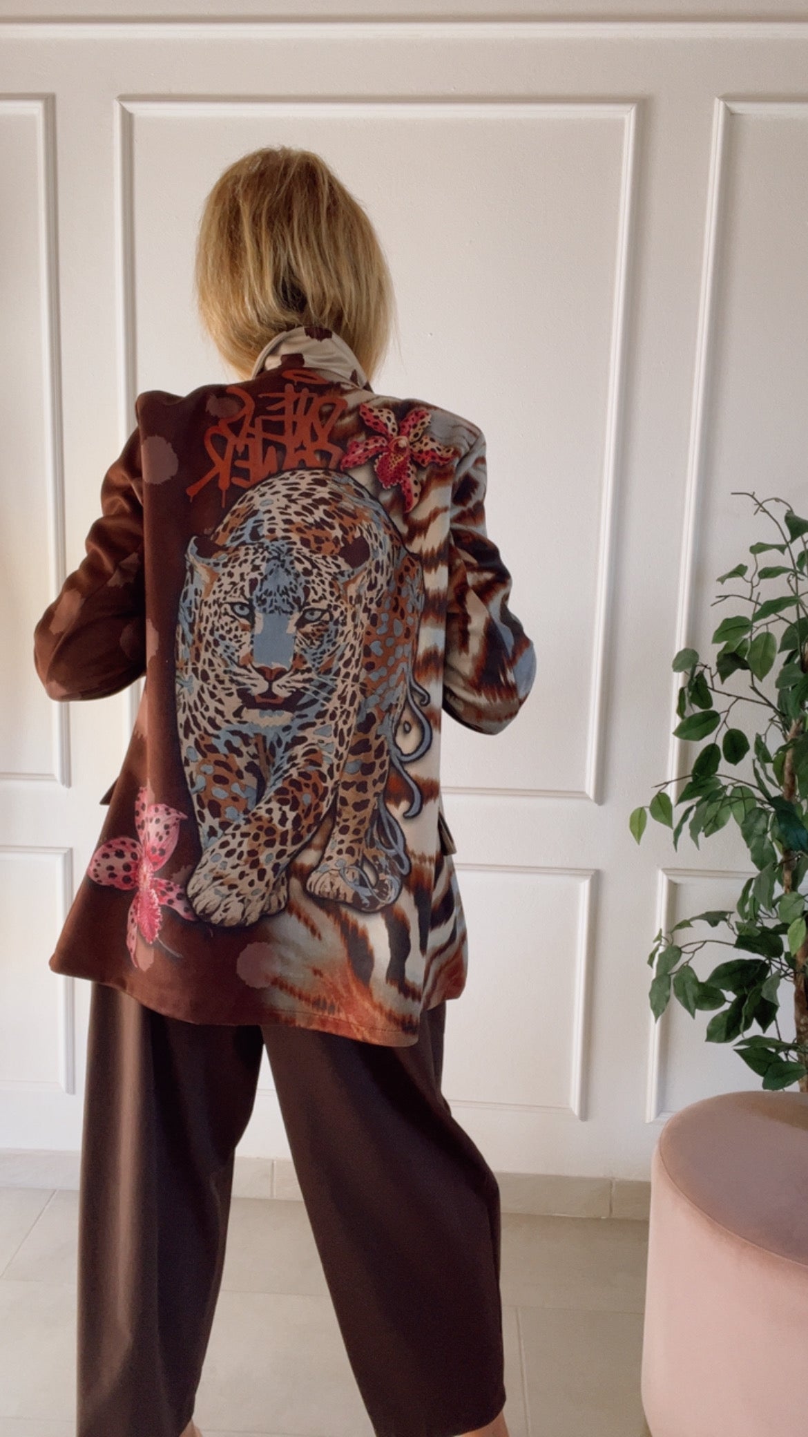 Giacca Nairobi oversize stampa animalier