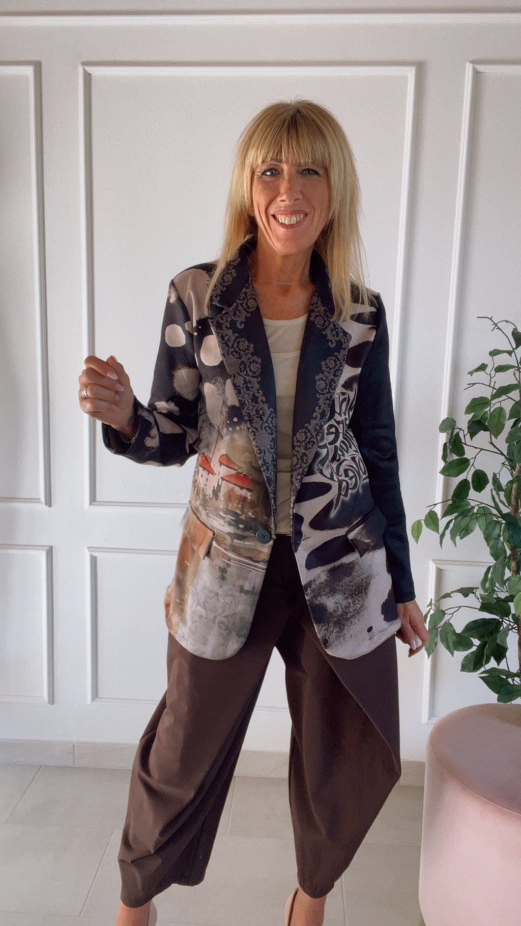 Giacca Firenze oversize stampa artistica