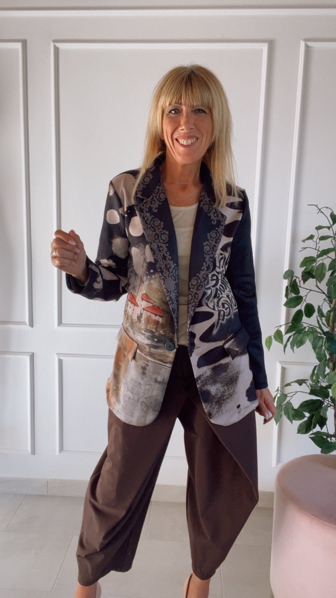 Giacca Firenze oversize stampa artistica