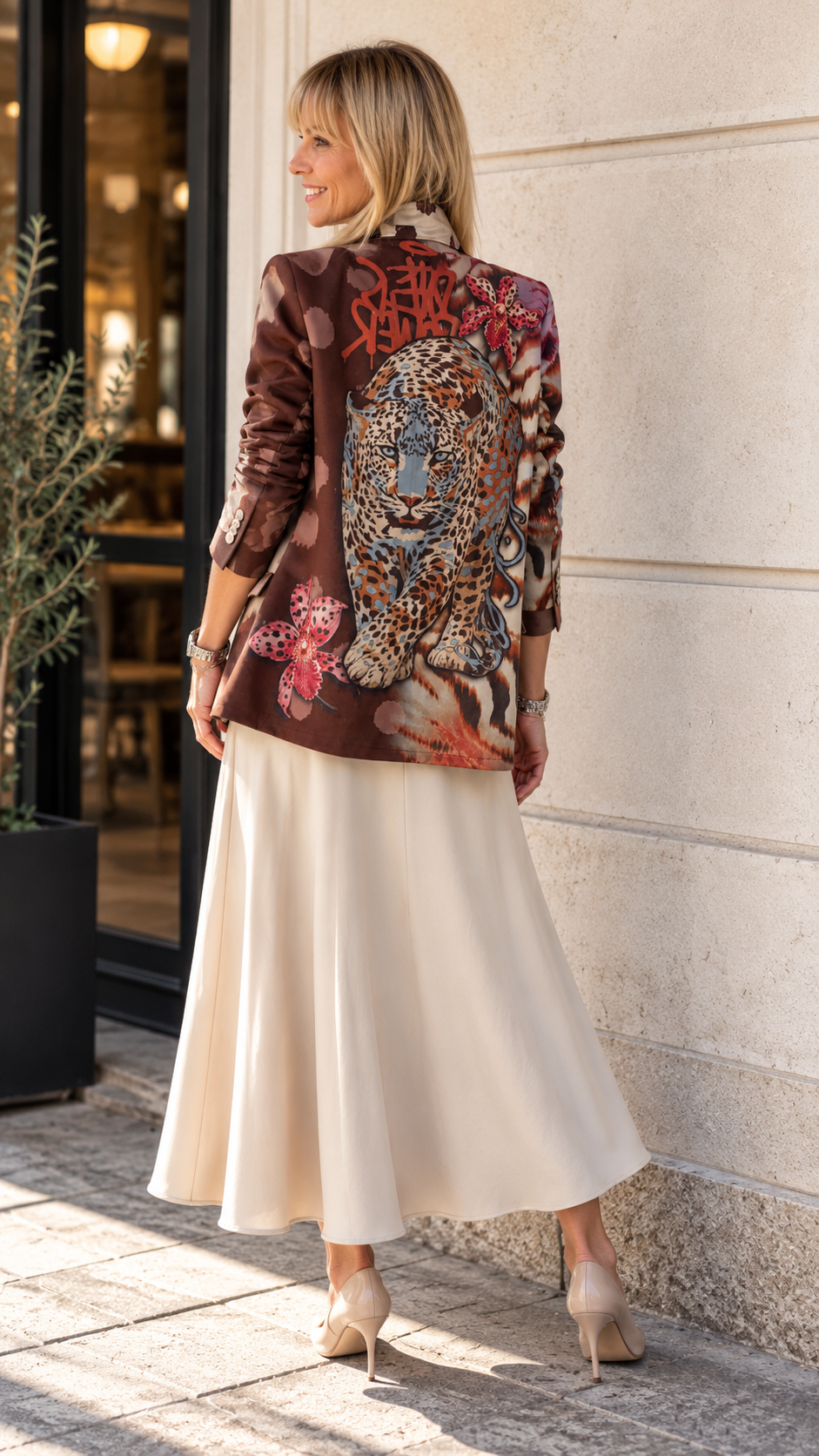 Giacca Nairobi oversize stampa animalier