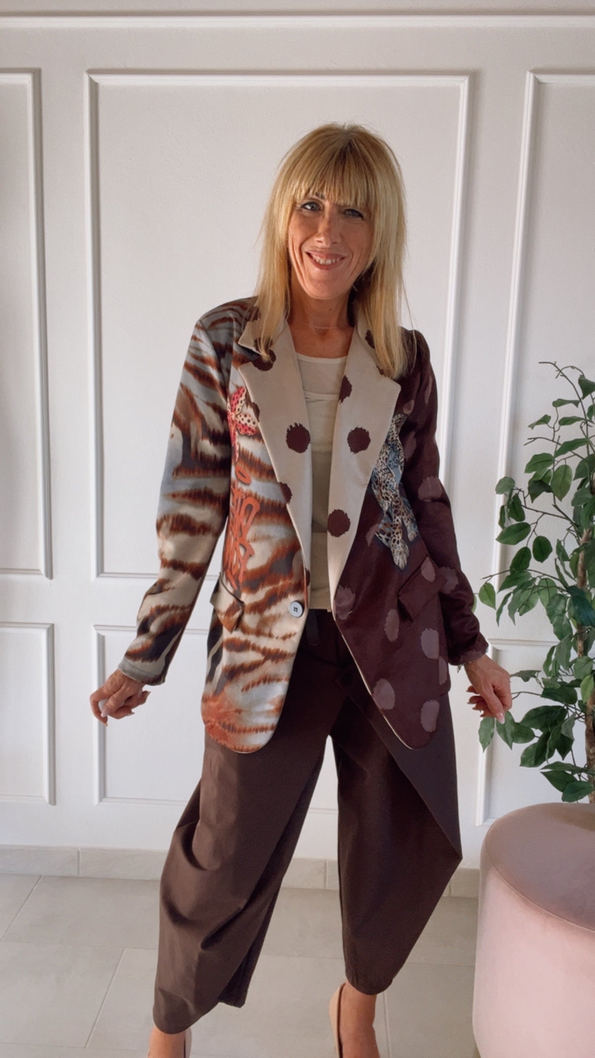 Giacca Nairobi oversize stampa animalier