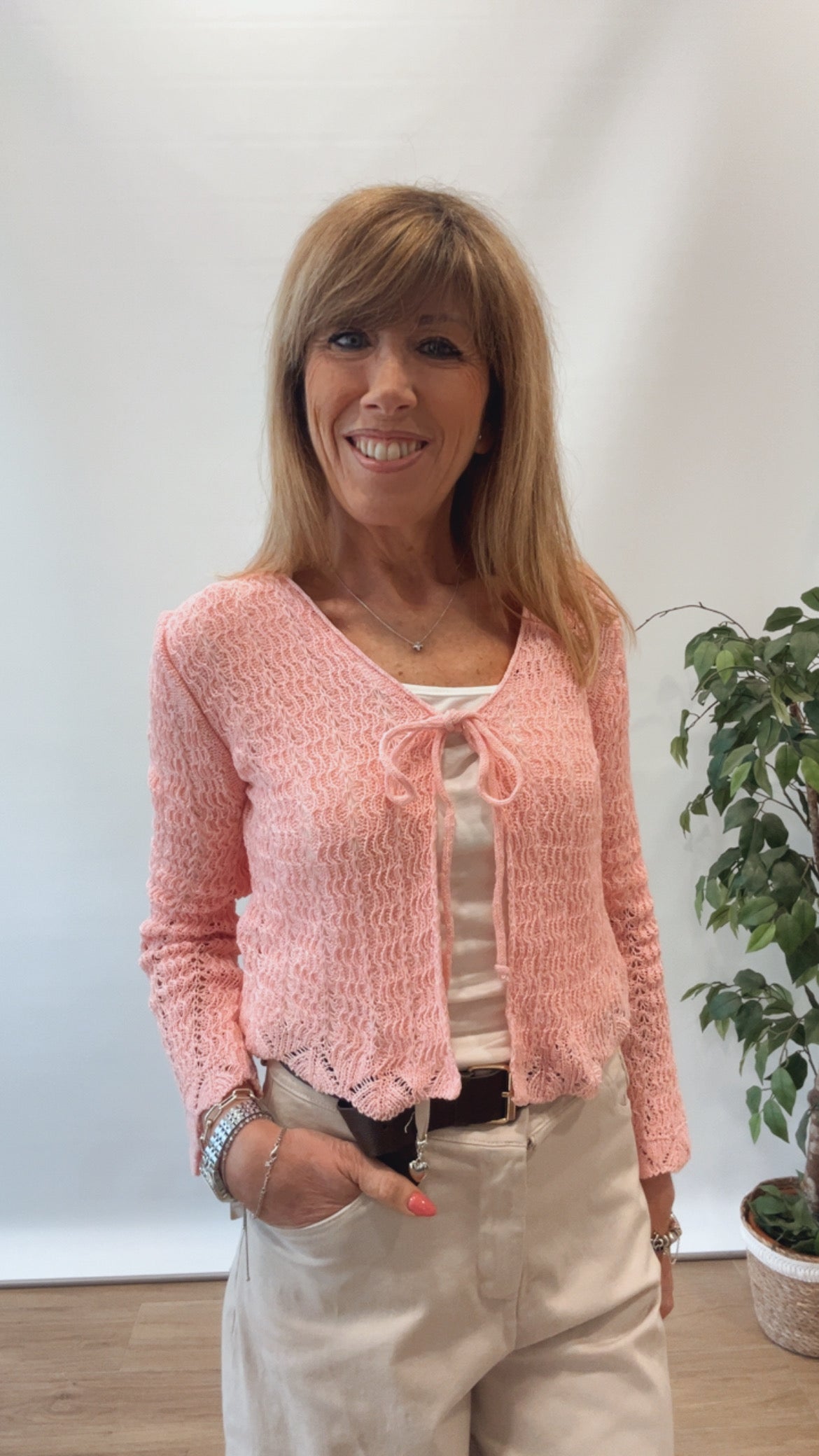 CARDIGAN CROP TRAFORATO