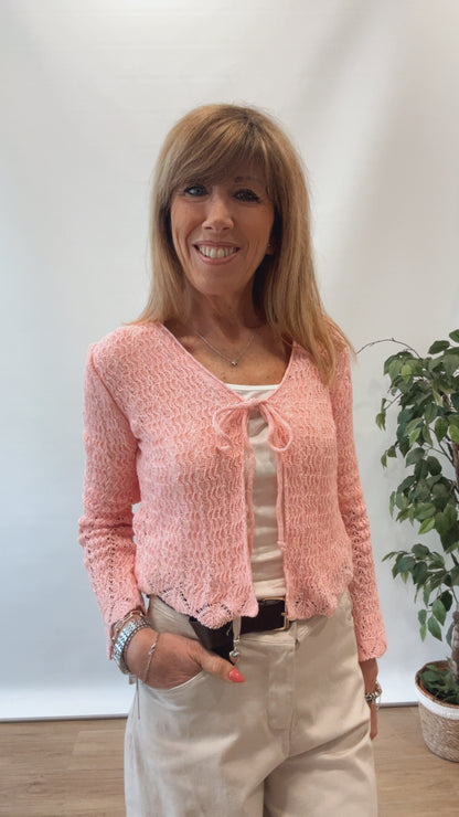 CARDIGAN CROP TRAFORATO