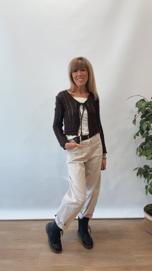 CARDIGAN CROP TRAFORATO